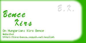 bence kirs business card